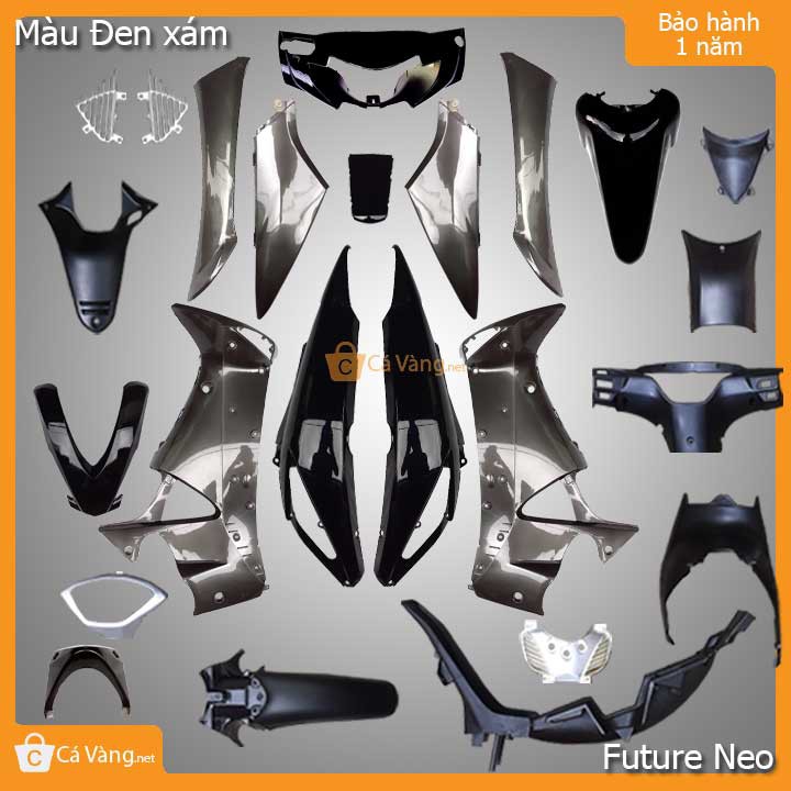 Vỏ nhựa xe máy Future Neo 125 nhựa ABS trắng cao cấp màu ĐEN XÁM