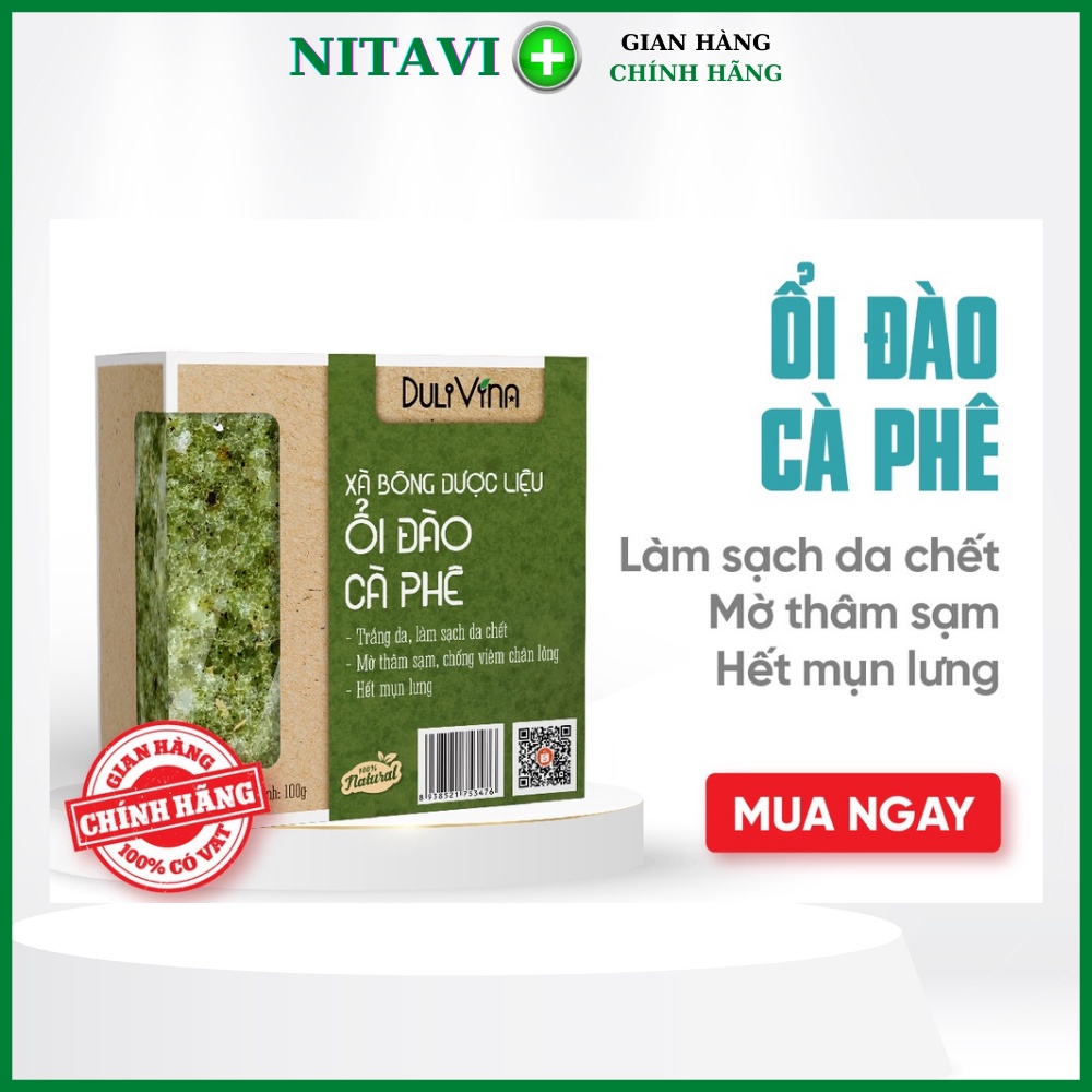 xà bông sinh dược thảo dược thiên nhiên DuliVina Làm Sạch Sâu, mụn lưng bã nhờn  Tẩy Tế Bào Chết Nhẹ Nhàng 100g