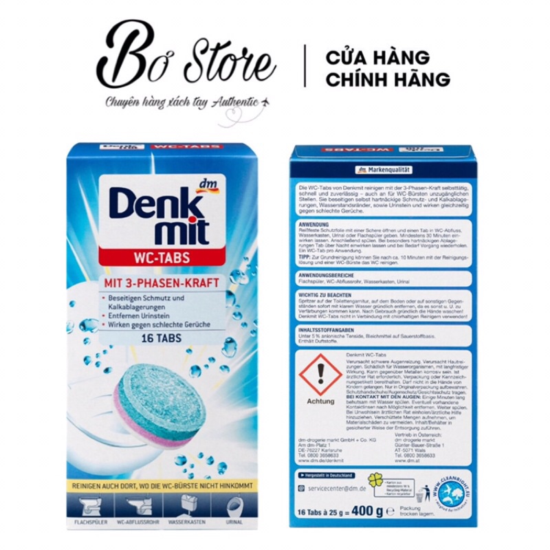 [NỘI ĐỊA ĐỨC] Viên thả vệ sinh bồn cầu diệt khuẩn Denkmit, 1 viên