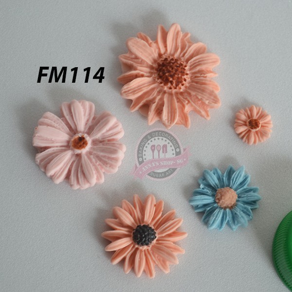 KHUÔN SILICON HOA CÚC 6 SIZE FM114