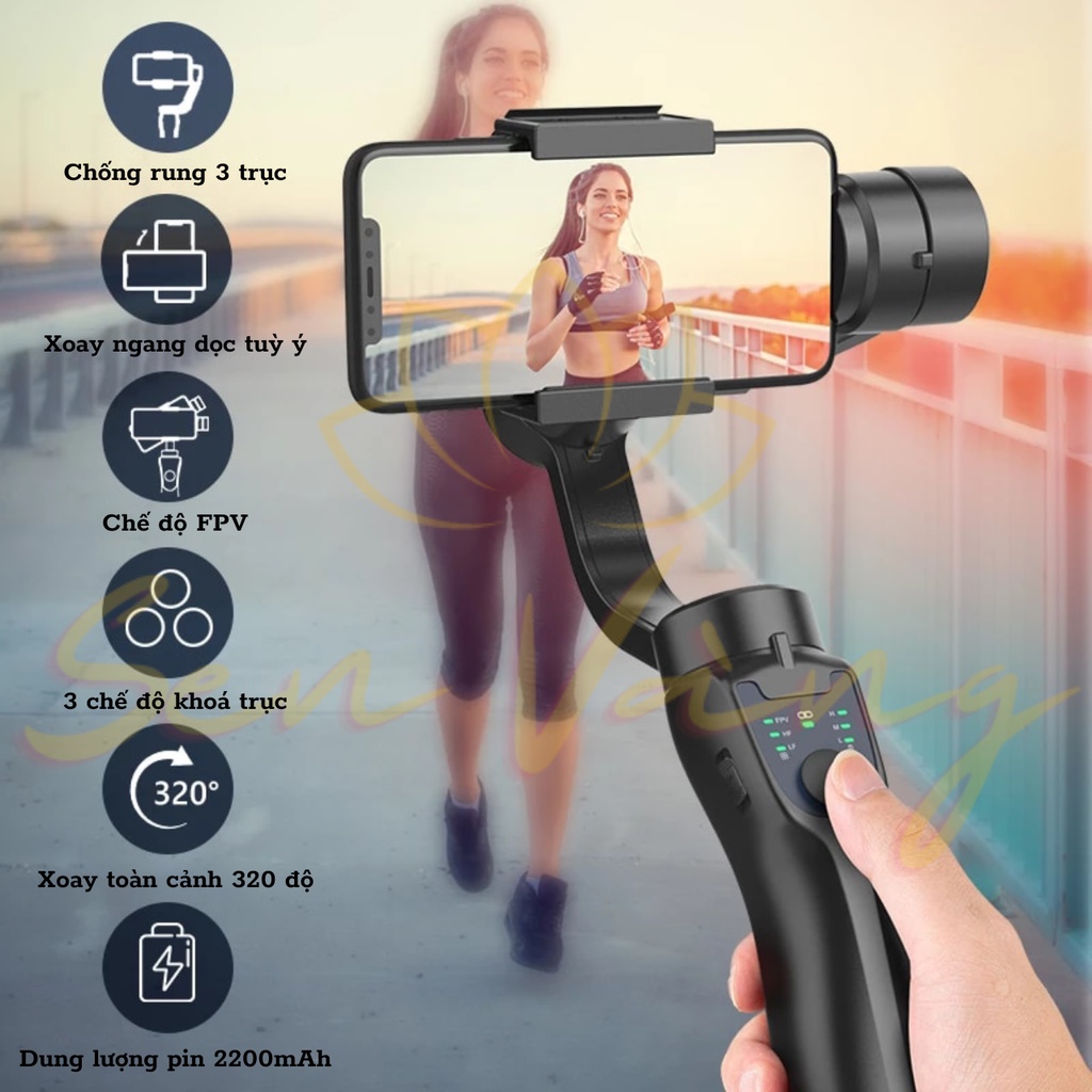 Gimbal chống rung 3 trục mới F8 ⏫Bản nâng cấp của F6⏫ Kết nối bluetooth cho điện thoại quay video ổn định