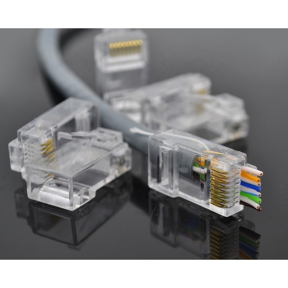 Hạt mạng xuyên thấu  RJ45 cho Cat5e, Cat6 mạ vàng cao cấp Golden Japan