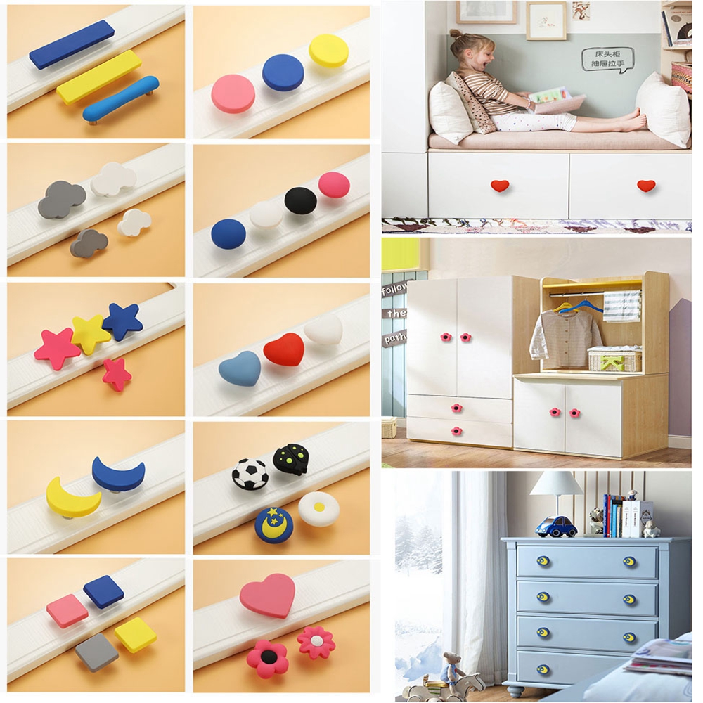 Tay Nắm Cửa Tủ Quần Áo/Phòng Trẻ Em Hình Mặt Trăng/Ngôi Sao Hoạt Hình Chất Liệu Mềm Mại