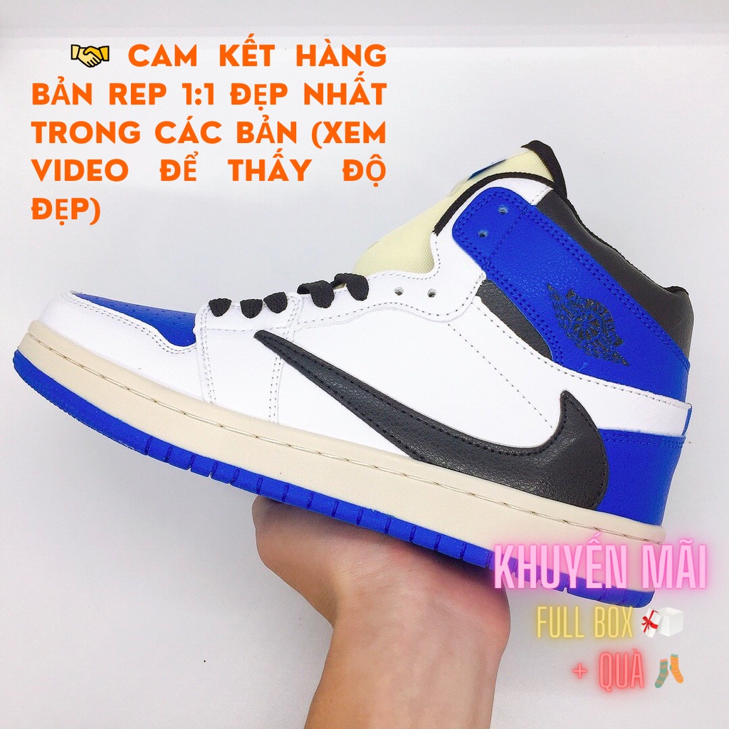 [Full Box] Giày thể thao nam nữ Sneaker Air Jordan 1 Cổ Thấp, Cổ Cao Travid Scott Chuẩn Full Size Hot Trend 2021