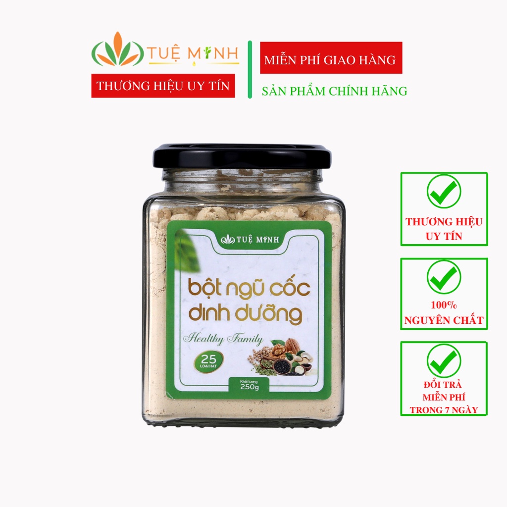 Bột ngũ cốc 25 loại hạt Tuệ Minh, ngũ cốc dinh dưỡng hũ nhỏ 100gram tiện mang theo đi làm, đi du lịch