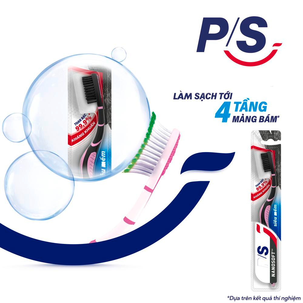 Bộ 5 bàn chải P/S than bạc kháng khuẩn 99.9%