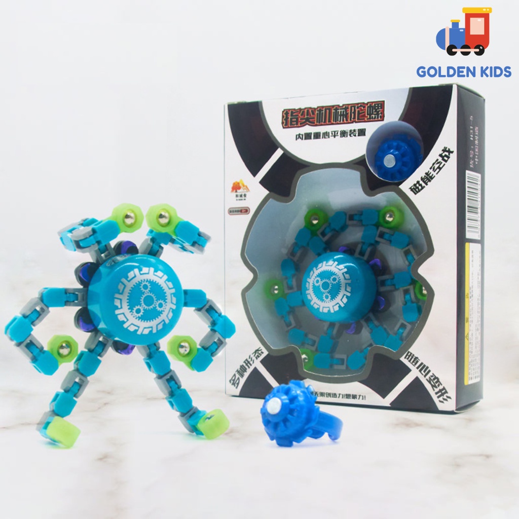 Con quay đồ chơi đầu ngón tay biến hình, con quay hồi chuyển giải nén spinner Golden Kids