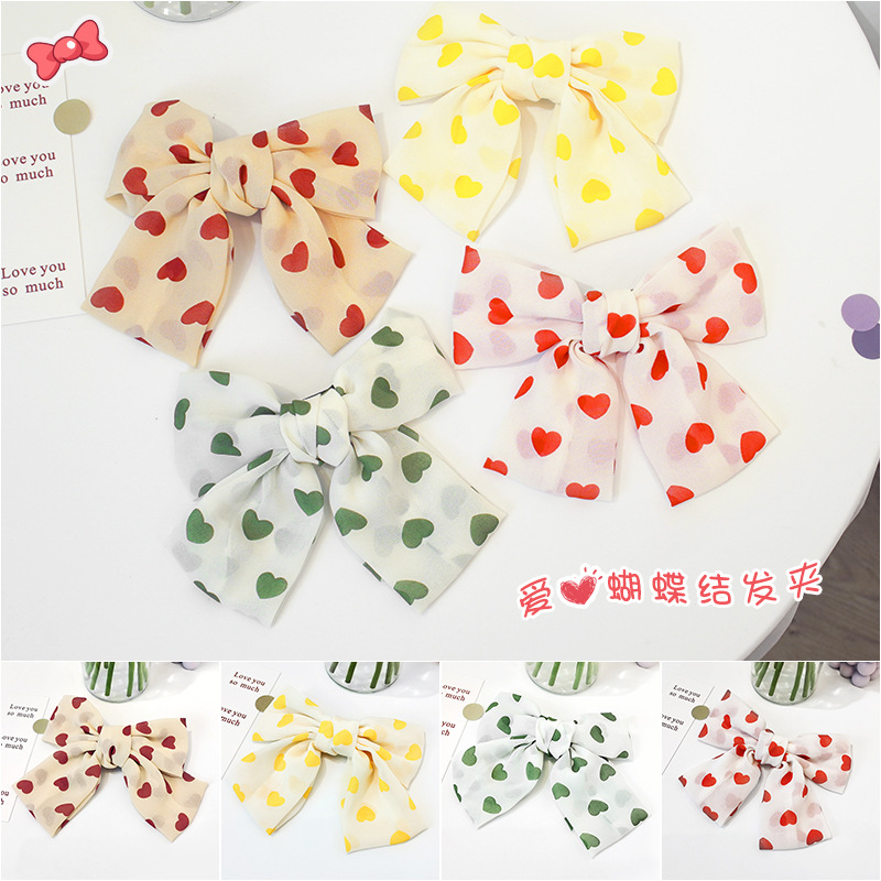 Kumirace new bow love hairpin Korea small fresh wave dot flower fashion woman hairpin