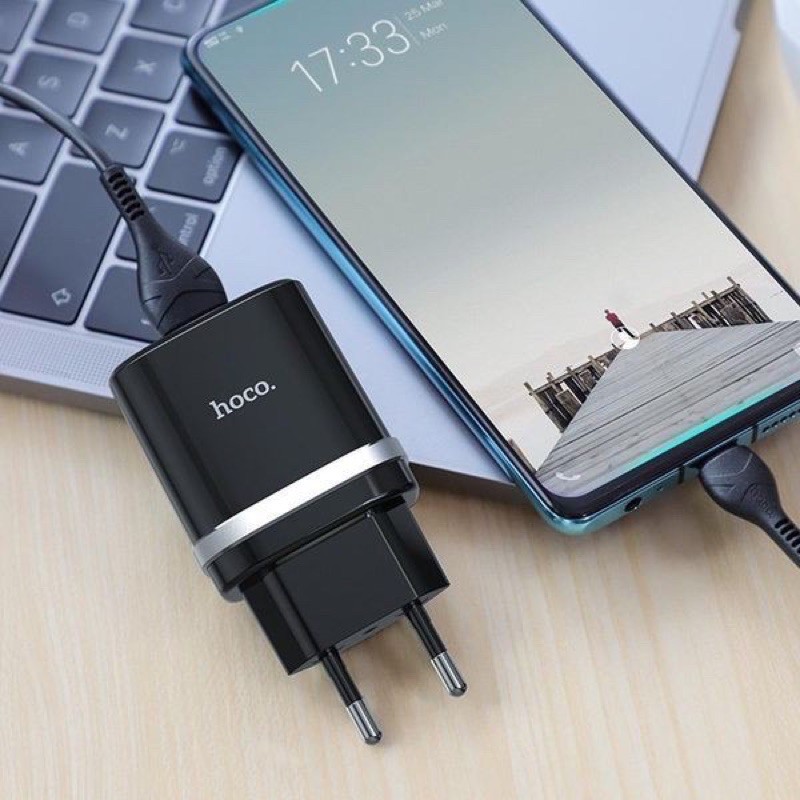 ✔️HÀNG CHÍNH HÃNG✔️Com bo trọn Bộ sạc Hoco C12Q hỗ trợ Quick Charge 3.0 18W kèm cáp Micro USB -Bảo hành 12 tháng-1 đổi 1