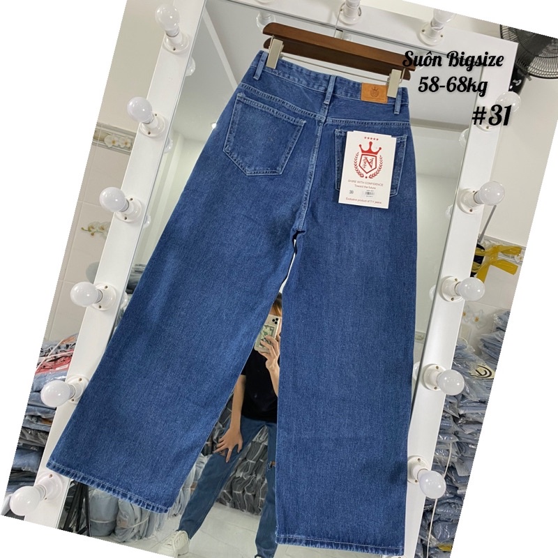 Quần jeans ống rộng BIGSIZE ⚡️1ĐỔI 1TRONG VÒNG 7NGÀY ⚡️ cỡ lớn, nhiều sai 2 màu đậm nhạt,lựa chọn k lo số ký,ms29/30.