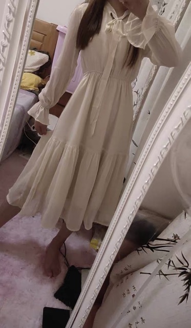 [CÓ SẴN] VÁY TIỂU THƯ CHUN EO KÈM NƠ CỔ ( ảnh thật ở cuối ) | BigBuy360 - bigbuy360.vn