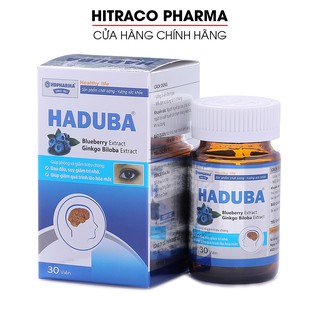 Hoạt huyết dưỡng não HADUBA cao việt quất, cao bạch quả - Chai 30 viên [HADUBA]