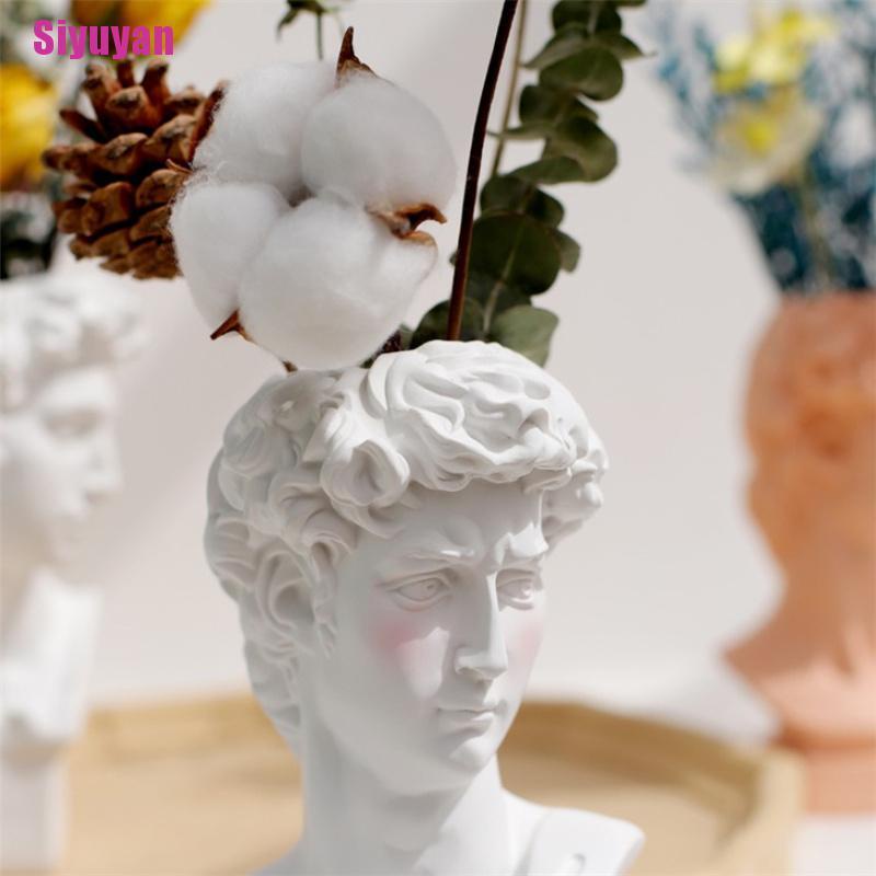 Bình Hoa Hình Đầu Người Nghệ Thuật David Nghệ Thuật Bằng Nhựa Resin Phong Cách Bắc Âu
