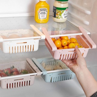 Rổ Nhựa Đựng Đồ Tủ Lạnh Có Móc Kẹp, Thay Đổi Được Kích Thước Tiết Kiệm Diện Tích
