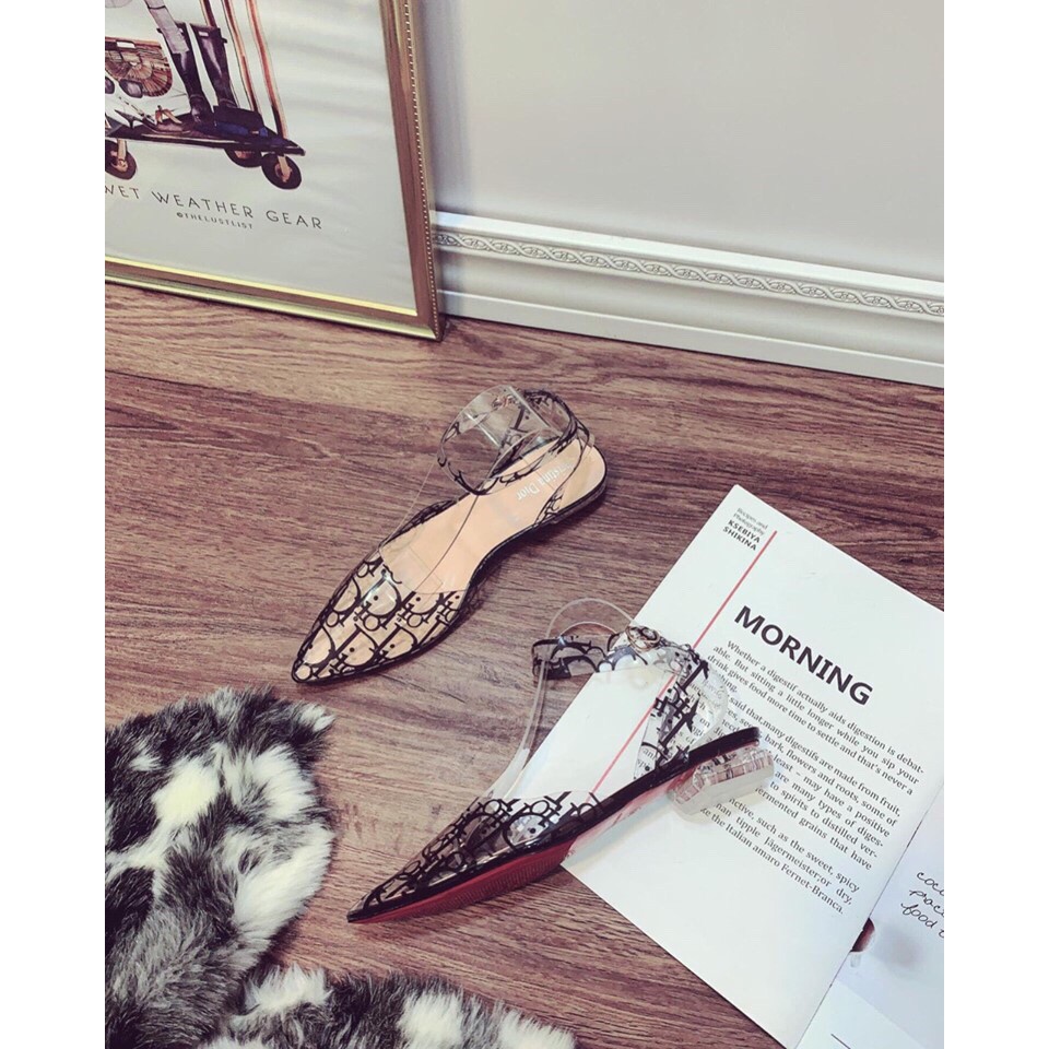 Giày sandal mũi nhọn mika chữ -quai chéo - gót mika ( cao cấp)