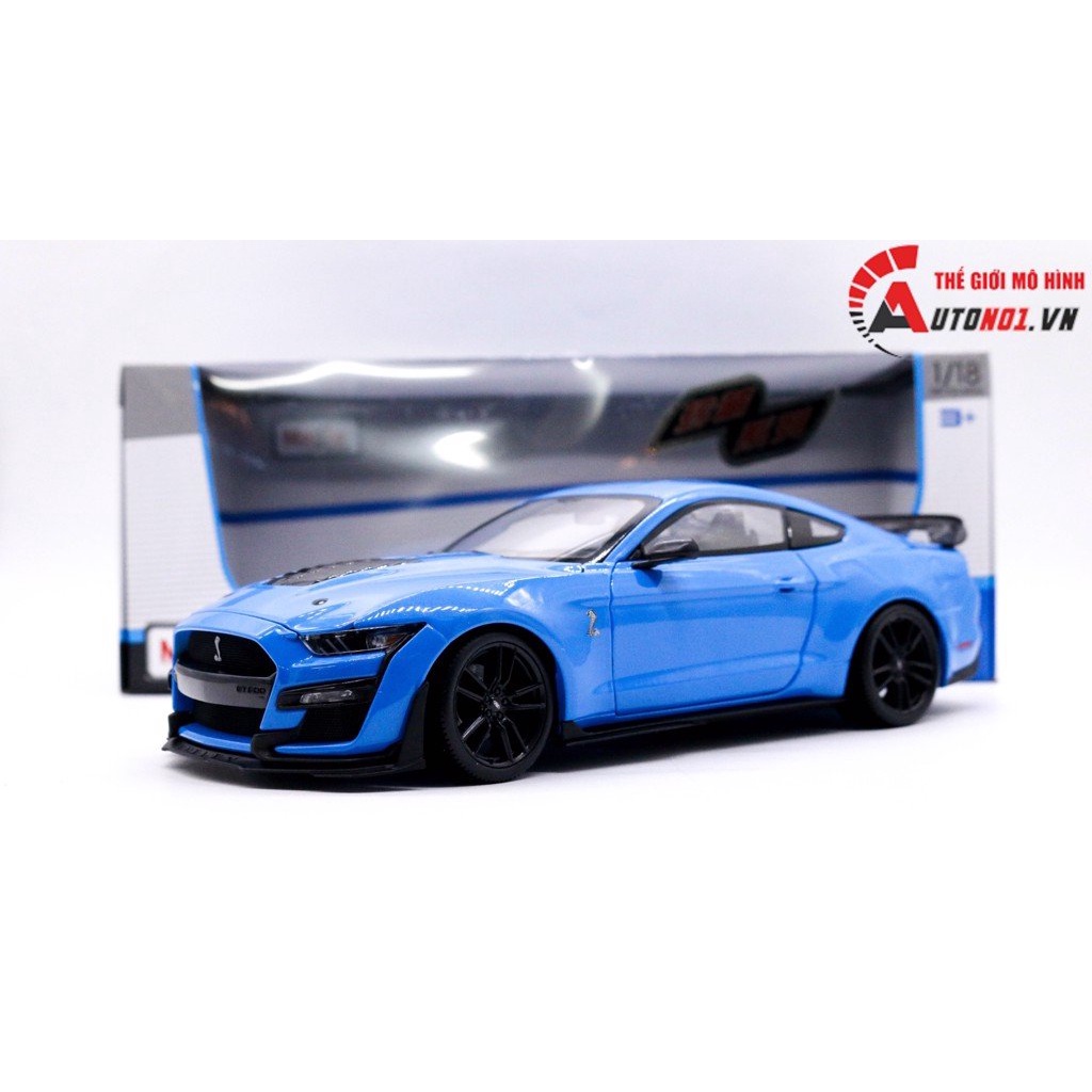 MÔ HÌNH XE FORD MUSTANG SHELBY COBRA GT500 WHITE BABY BLUE 1:18 MAISTO 7761