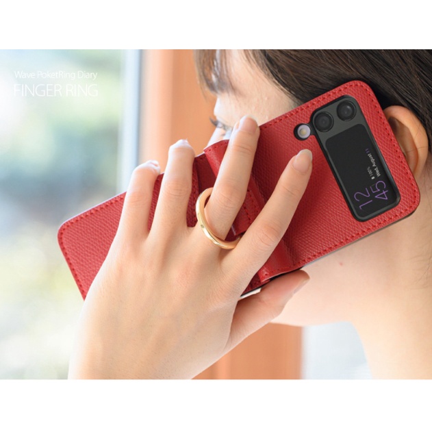 Ốp điện thoại da họa tiết gợn sóng có dây đeo cho Samsung GALAXY Z Flip/Z Flip 5G/Z Flip 3/Z FLIP4 5G