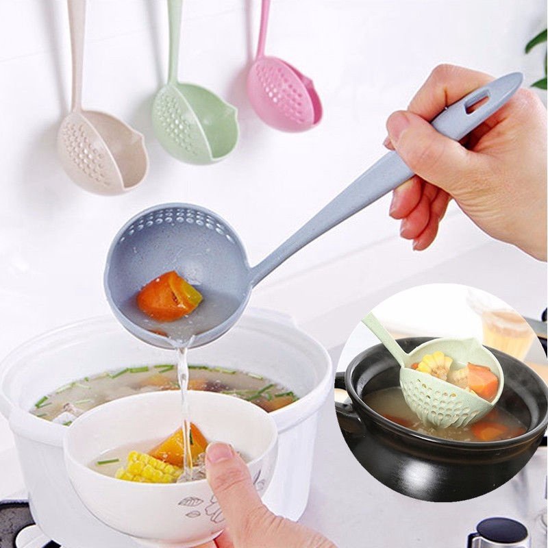 Vá Múc Canh 2in1 Có Lỗ Thoát Nước Tiện Dụng - Thiết Kế Vô Cùng Tiện Dụng Khi Vớt Và Múc Đồ Ăn