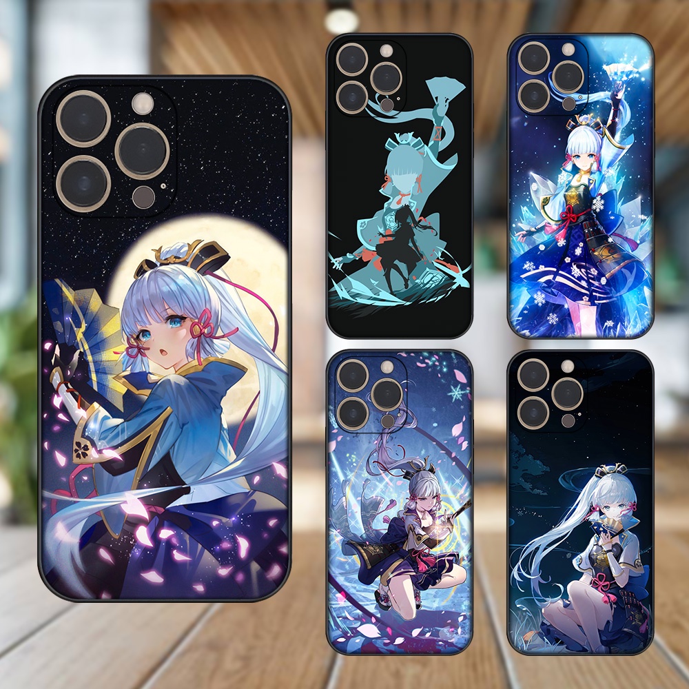 Ốp lưng iPhone 13 Pro dẻo đen cạnh vuông in hình Ayaka Genshin Impact