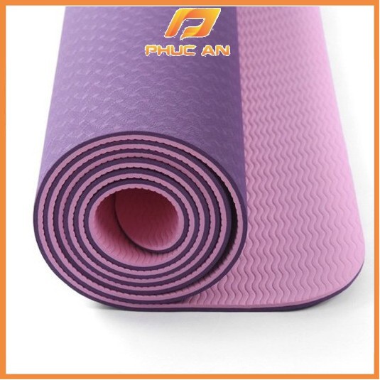 Thảm tập YOGA TPE cao cấp 6mm 2 lớp chống trơn trượt, Thảm tập GYM -Thể thao Phúc An