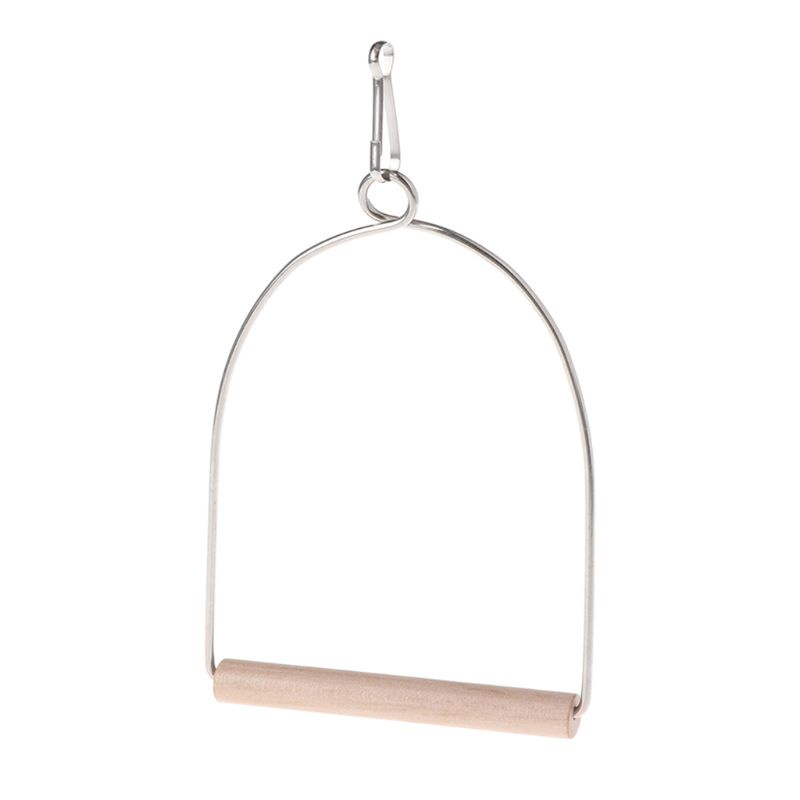 Xích Đu Đứng Kiêm Chỗ Đậu Hình Chữ U Bằng Gỗ Tự Nhiên Treo Lồng Chim Vẹt