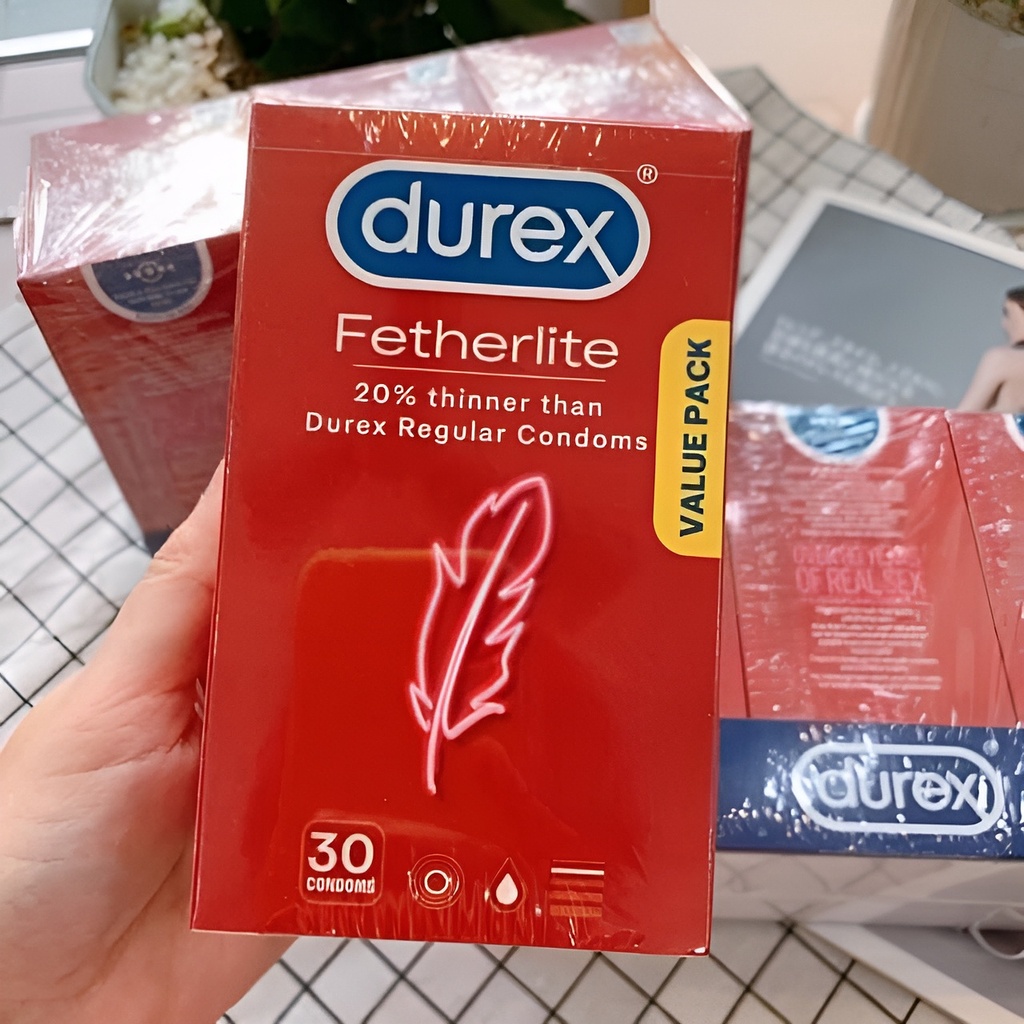 Bao cao su Durex Fetherlite Úc siêu mỏng - hộp 30 cái (BR)