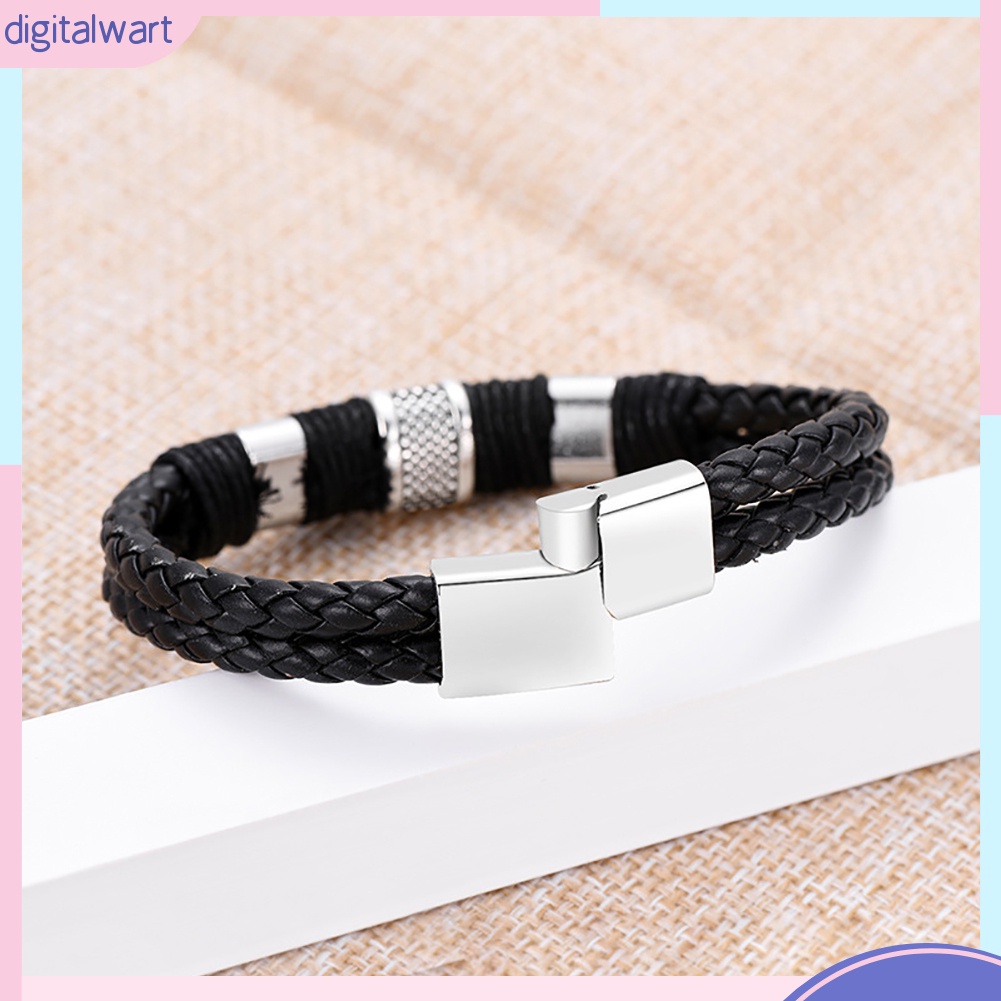 Vòng tay bện dây giả da thời trang Unisex