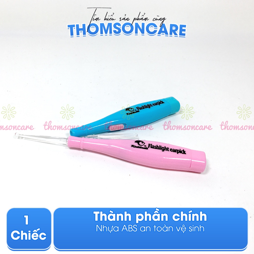 Dụng cụ lấy ráy tai có đèn cho bé, soi ngoáy tai có đèn  cho cả trẻ nhỏ và người lớn, kèm nhíp gắp