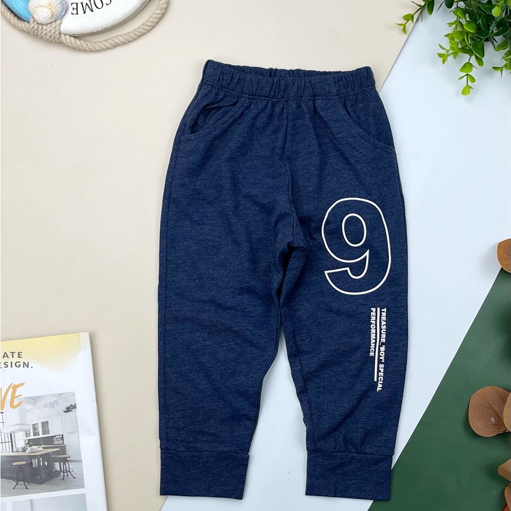 quần cotton bé trai in hình số 9, chất đẹp, không bai xù. Size 1-10T, cho bạn 9-30kg