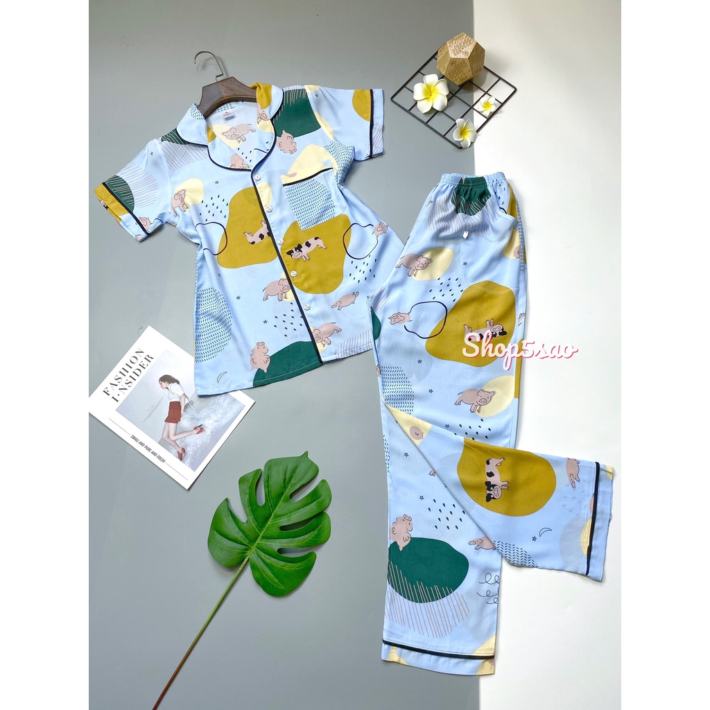 Đồ bộ pijama nữ, đồ bộ tole nữ tay ngắn quần dài SHOP5SAO (48-70kg)