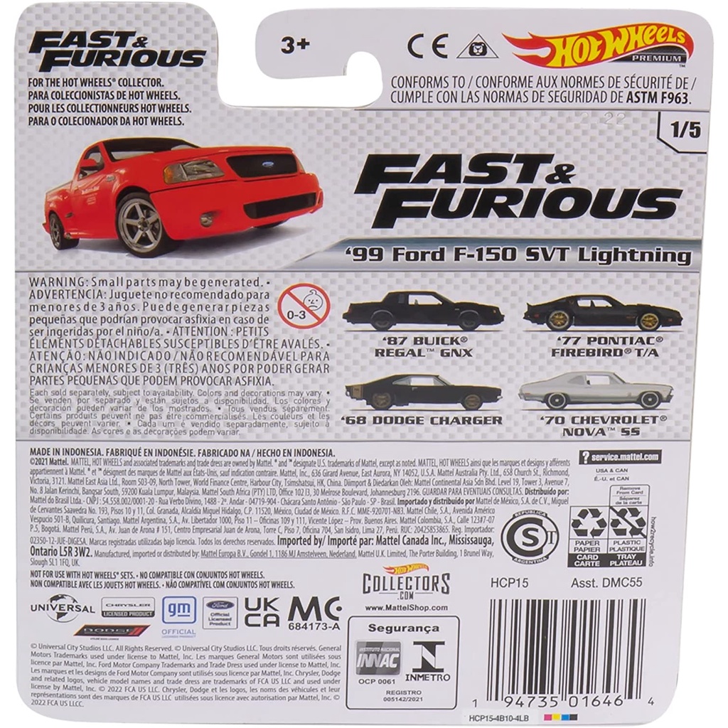 Xe mô hình Hot Wheels 1/64 Retro Entertainment Fast '99 Ford F-150 SVT Lightning