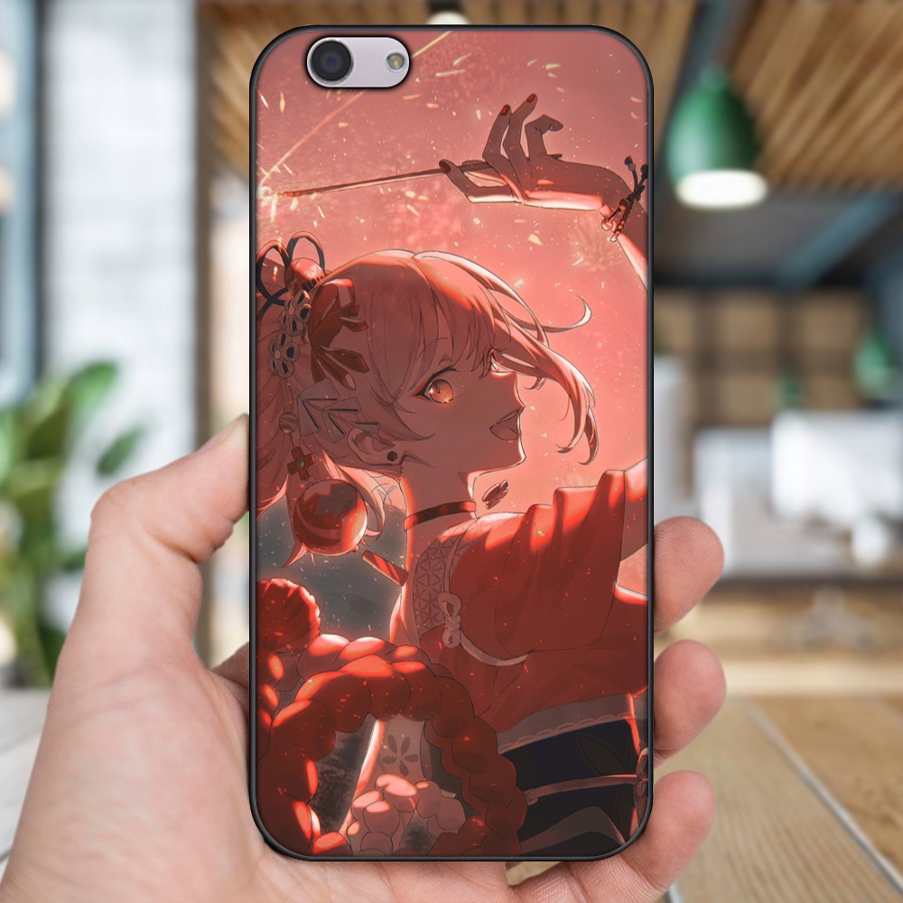 Ốp lưng Oppo F1s, F3, F3 Plus viền đen in hình Yoimiya Genshin Impact