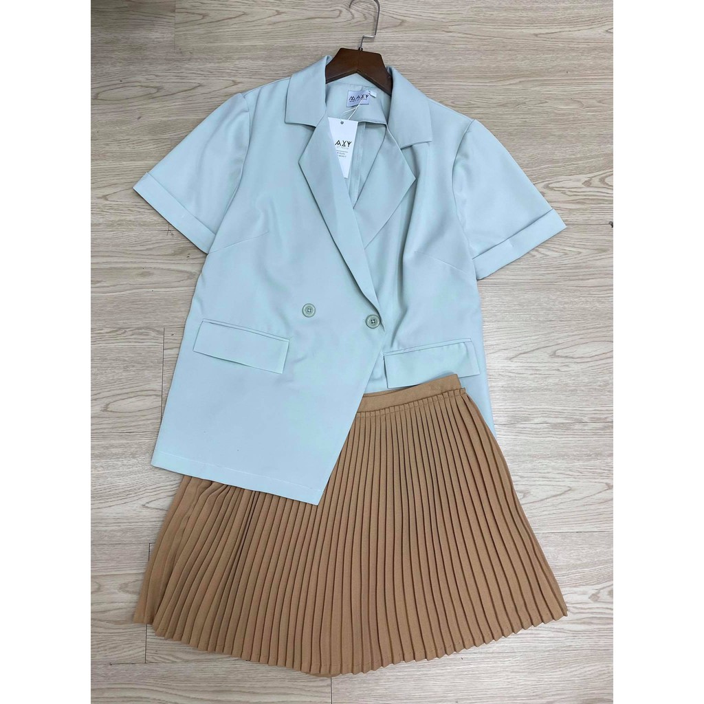 [Mã FAGREAT1505 giảm 8% tối đa 50K đơn 250K] ÁO - SHORT BLAZER - MINT - Áo blazer tay ngắn màu mint | BigBuy360 - bigbuy360.vn