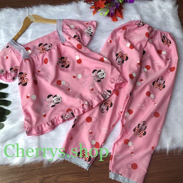 [Mã WABOOM giảm 15% đơn 99k] Đồ bộ ngủ tiểu thư cộc tay quần lở chất voan cat lụa phối gen mẩu mới | BigBuy360 - bigbuy360.vn