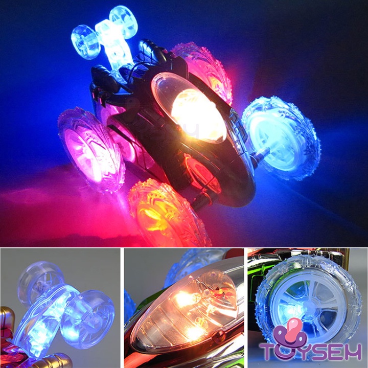 Đồ chơi xe dasher xoay 360 độ Toysem có đèn led điều khiển từ xa 4 kênh - Quà tặng sinh nhật cho bé