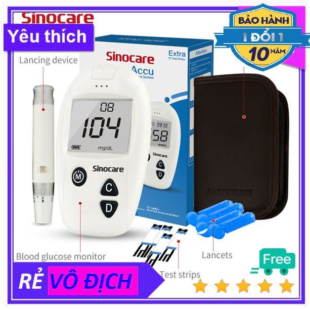 Máy đo đường huyết Sinocare Công nghệ Đức (Giá dùng thử)