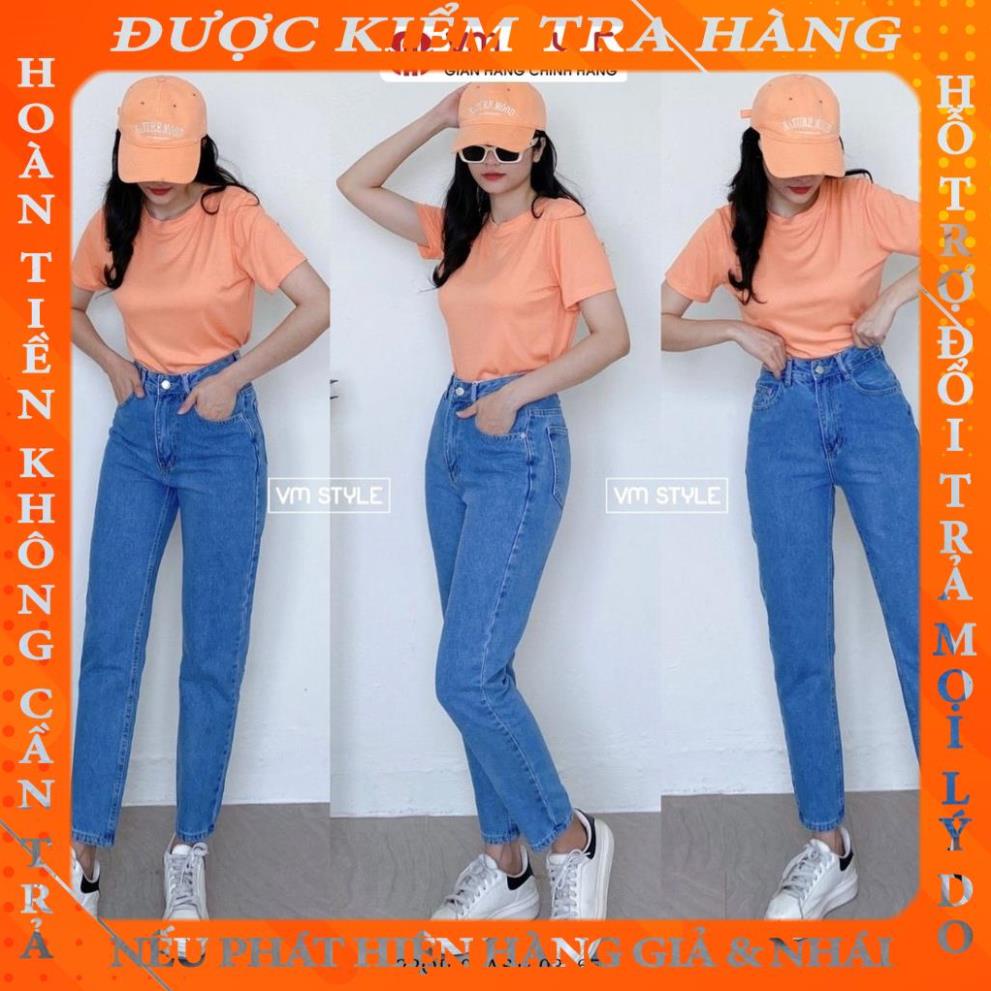 Quần jeans nữ baggy trơn túi nhỏ Đ64, quần bò lưng cao form đi học ulzzang VM STYLE 22QJB03AS1403 fdinh