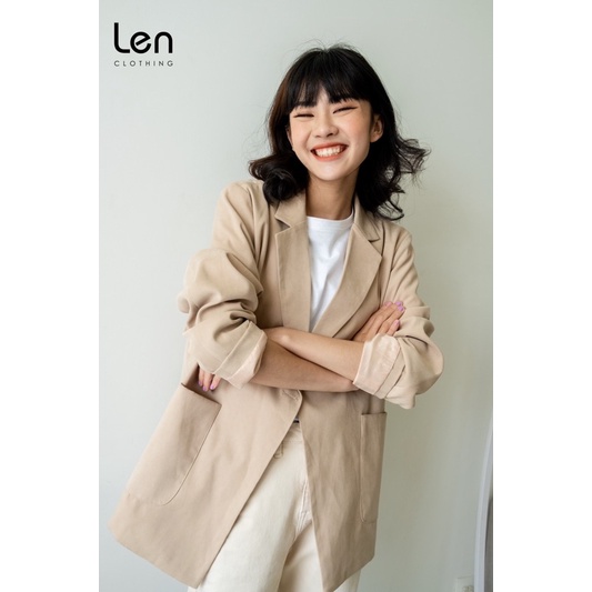 Áo khoác blazer trơn basic LEN clothing 4 màu 8137 | BigBuy360 - bigbuy360.vn