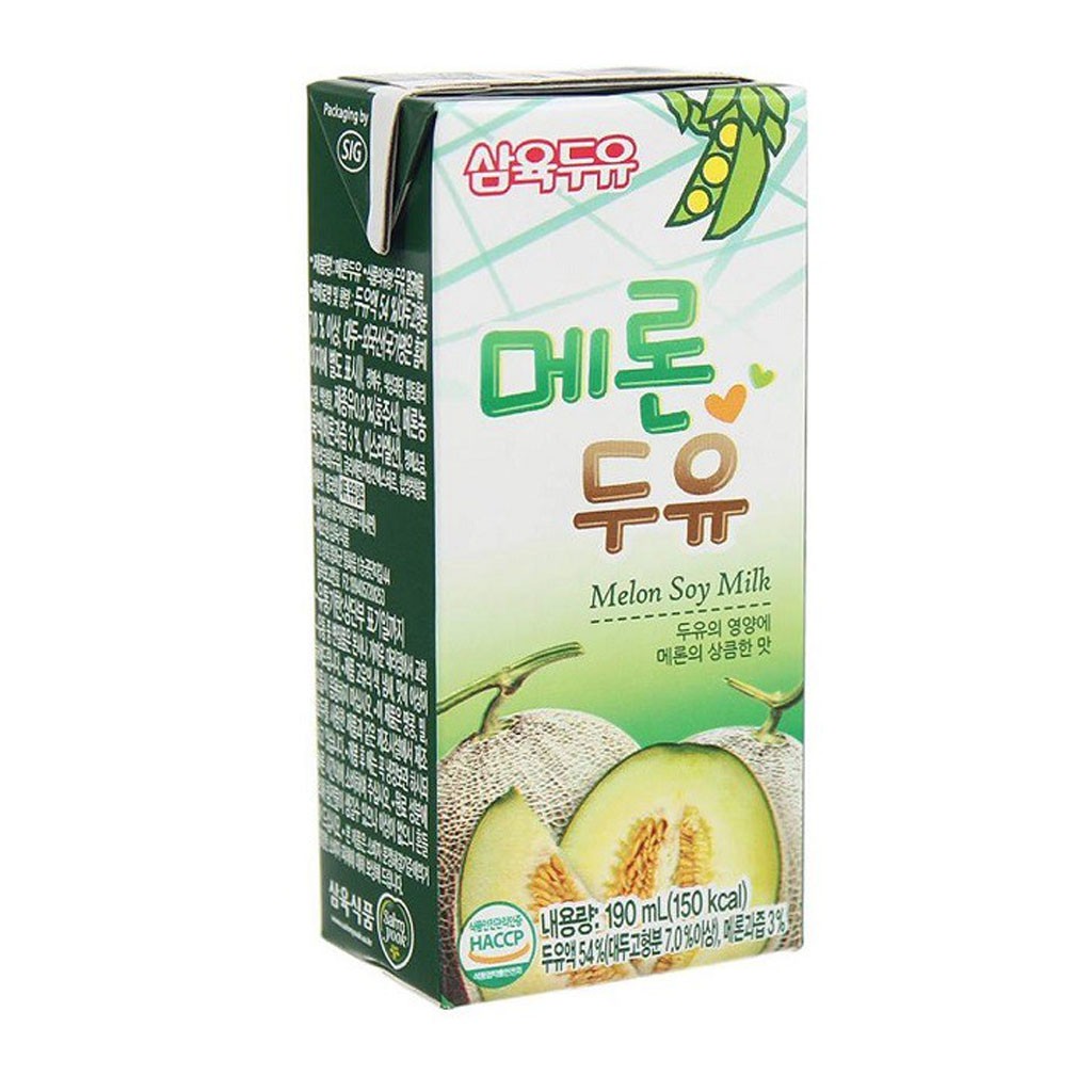 Sữa Đậu Nành Sahmyook Hàn Quốc Vị Dưa Lưới - Xách 16 Hộp x 190ml
