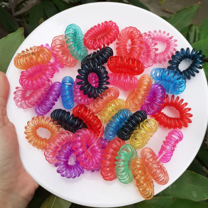 Combo 10 dây cột tóc Lò xo màu siêu xinh (cỡ trung 2-3cm)