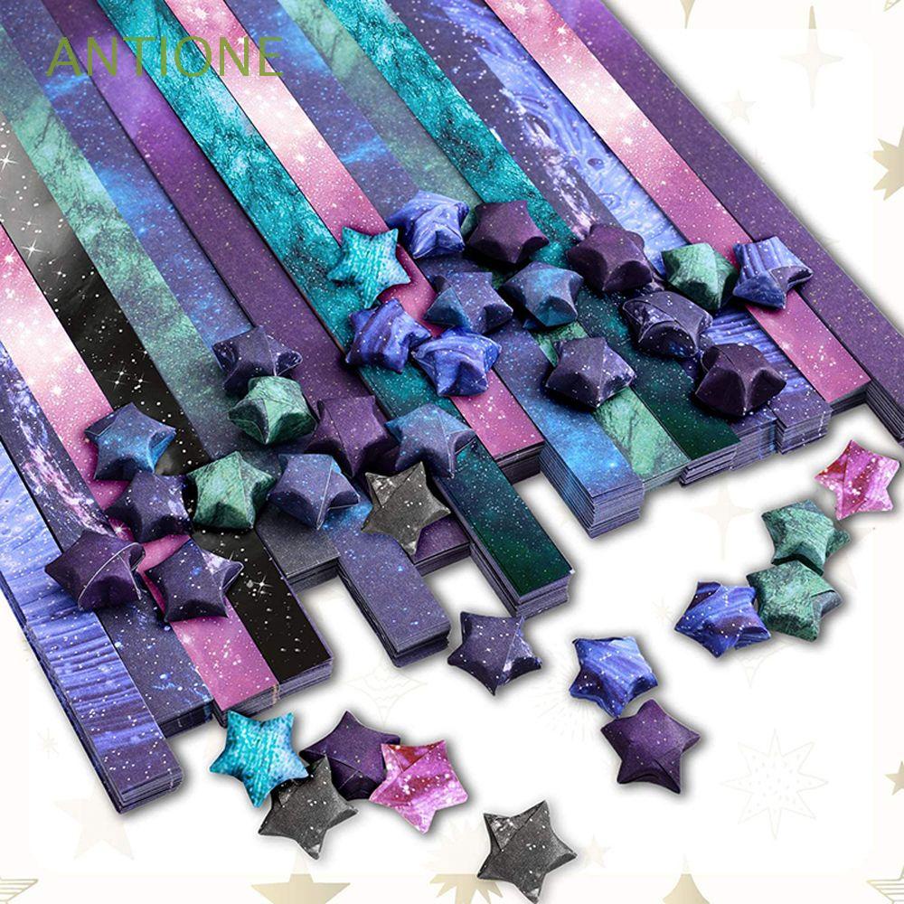 Giấy Xếp Hình Origami Ngôi Sao Kawaii Ngôi Sao May Mắn Ngoài Không Gian Nghệ Thuật Tự Làm Thủ Công Tại Nhà