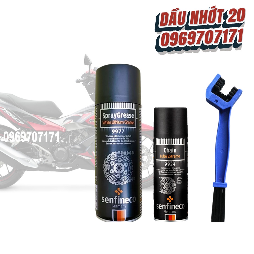 Xịt Dưỡng Sên Senfineco 9977 White Lithium Grease Mỡ Bò Trắng Senfineco 450ml, Senfineco 9924