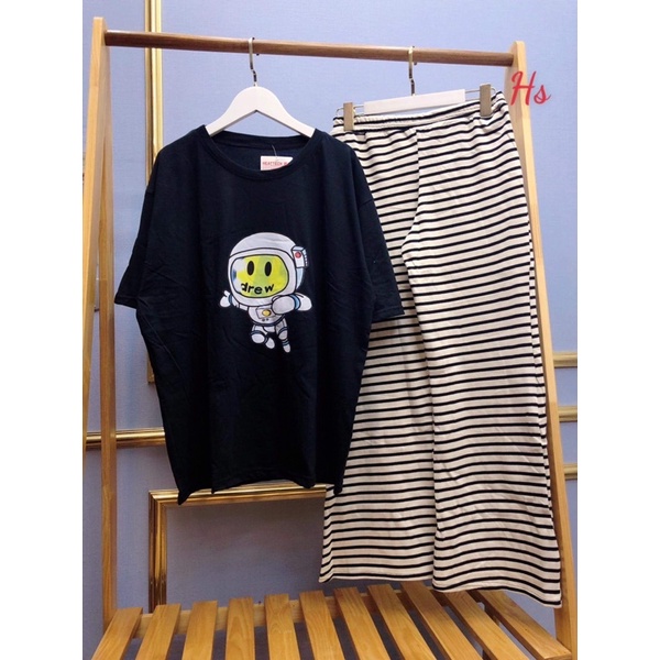 Sét áo crew+quần kẻ HSU1