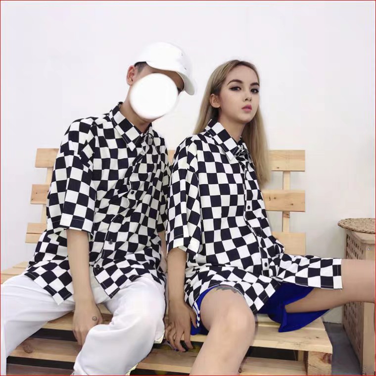 Áo Sơ Mi Tay Lỡ Họa Tiết Caro Form Unisex Nam Nữ - Sơ mi ulzzang kẻ caro form rộng cá tính