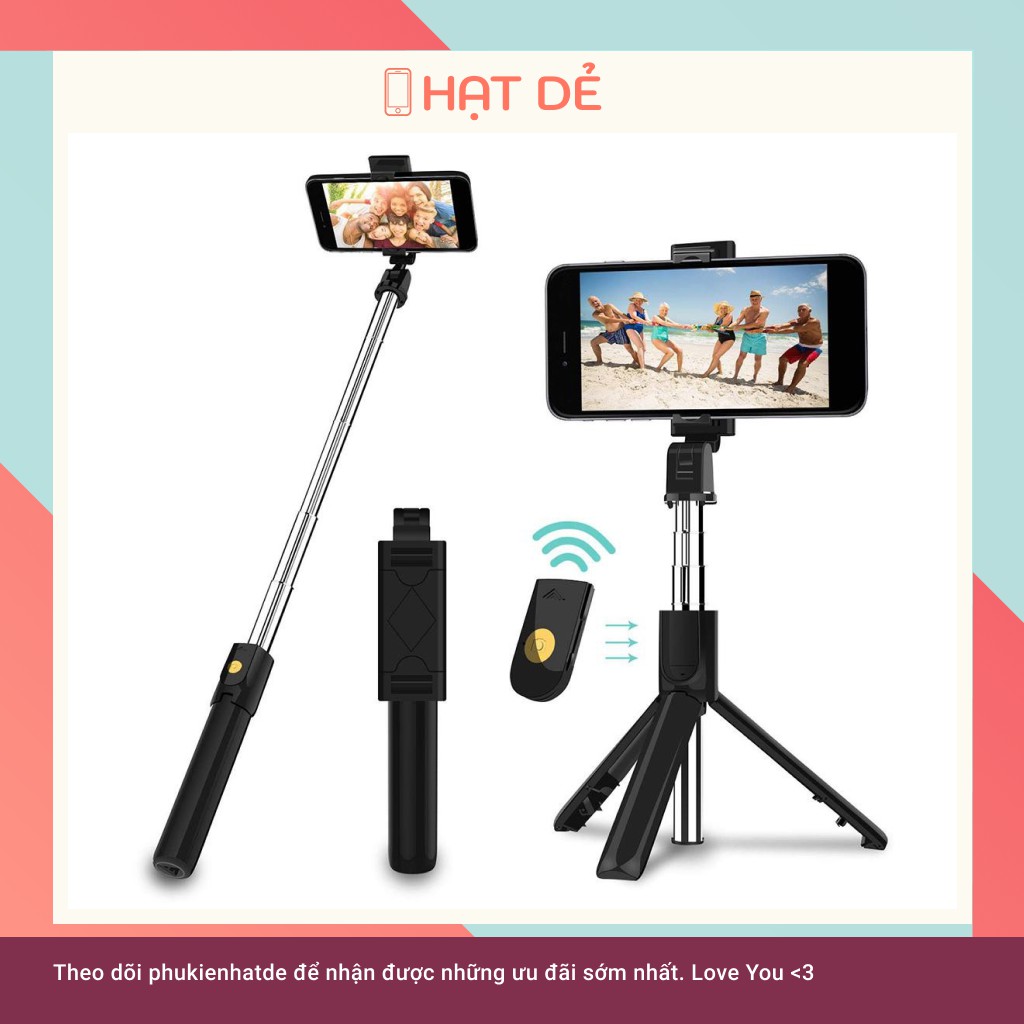 Gậy Chụp Hình Selfie Kiêm Giá Đỡ Tripod 3 Chân Cho Điện Thoại Bluetooth K07