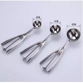 Dụng cụ múc kem - Muỗng múc kem, trái cây có tay bóp bằng inox tiện dụng