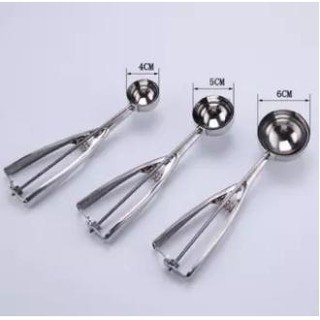 Dụng cụ múc kem - Muỗng múc kem, trái cây có tay bóp bằng inox tiện dụng