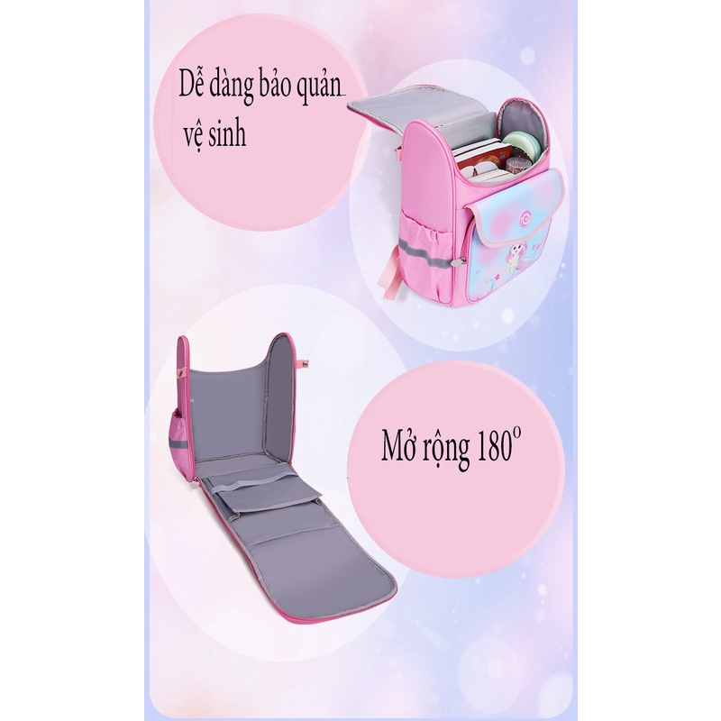 Cặp Sách Trẻ Em  Chống Gù Lưng- Túi Đi Học, Cặp Sách Trẻ Em Chống Thấm Nước Bảo Vệ Lưng Giảm Gánh Học Sinh Lớp 1-2-3-4