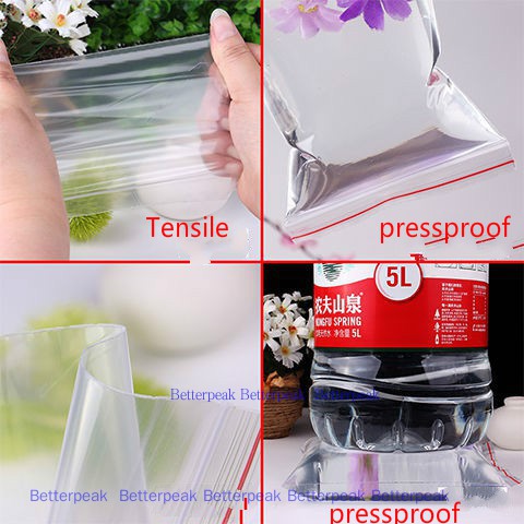 Ziplock Transparent Plastics Package Resealable Storage Bag