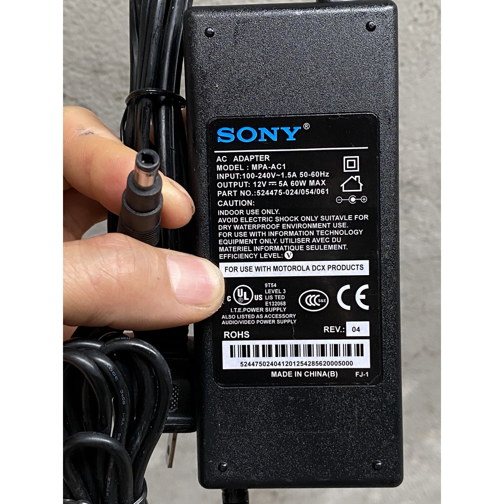 Cục nguồn Sony model MPA AC1 12V 5A chính hãng Sony